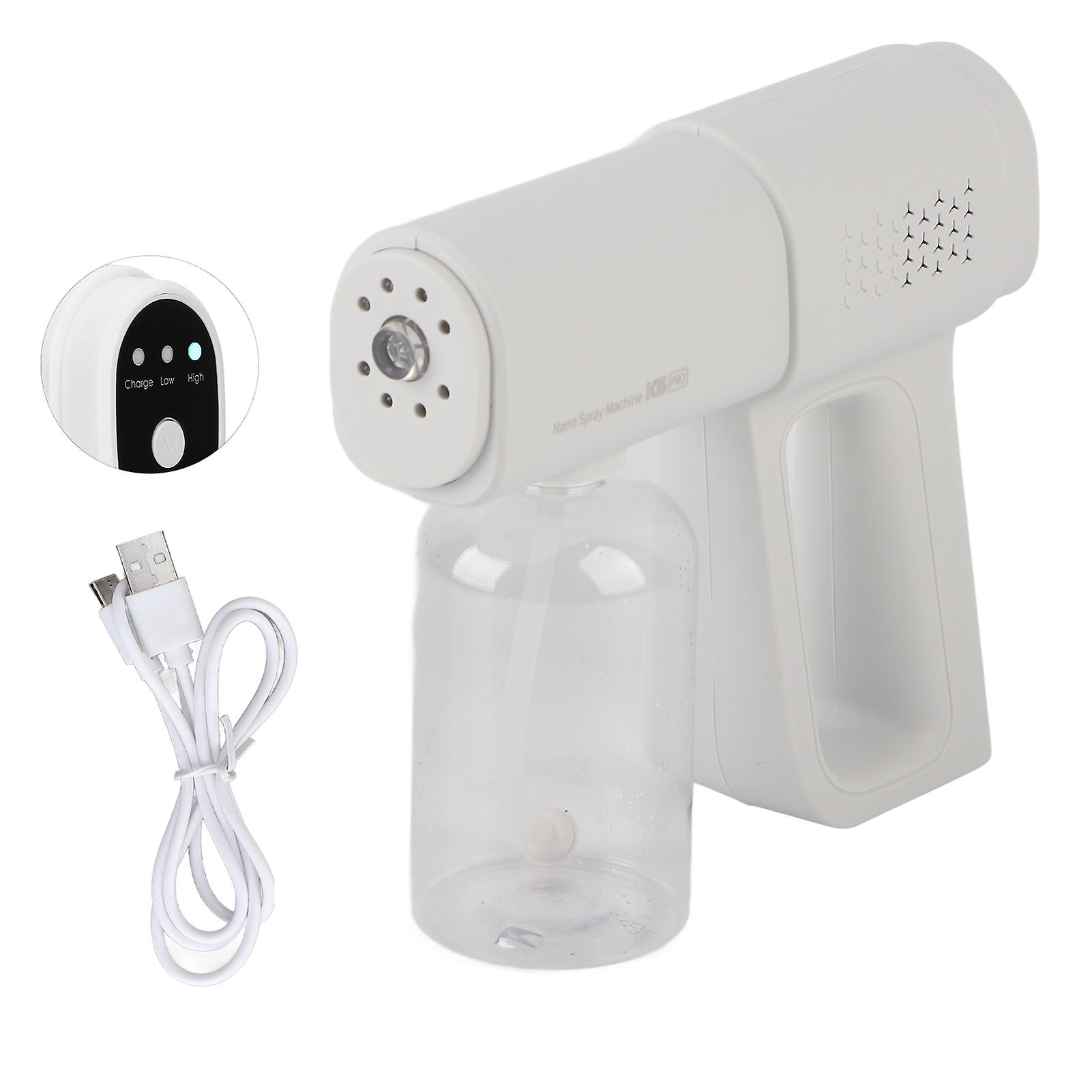 Handheld Nano Sprayer, USB Rechargeable, Cordless, Multifunctional, Fine Mist, 380ml, White