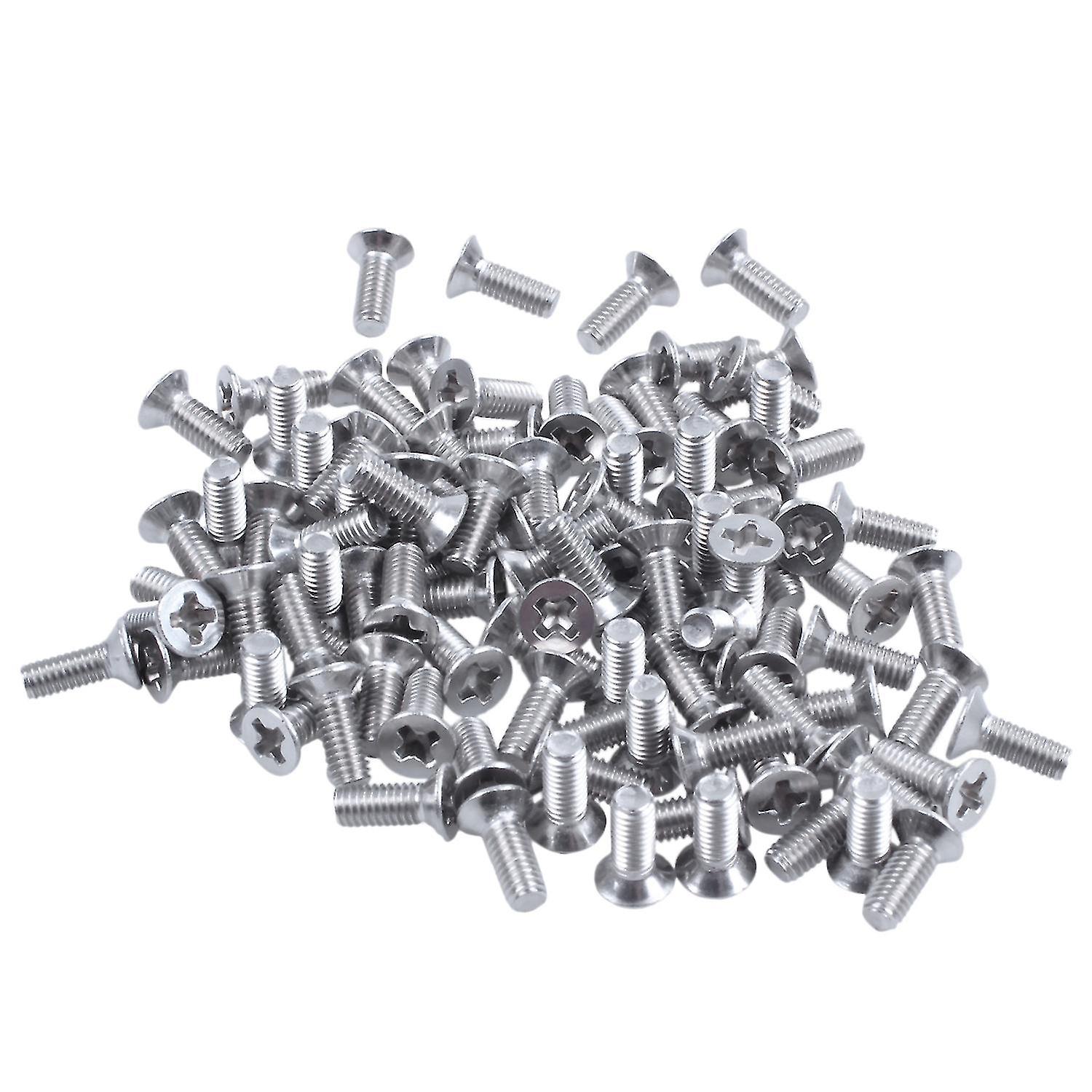 100pcs M3x8mm Thread Phillips Flat Head Countersunk Bolts Screws