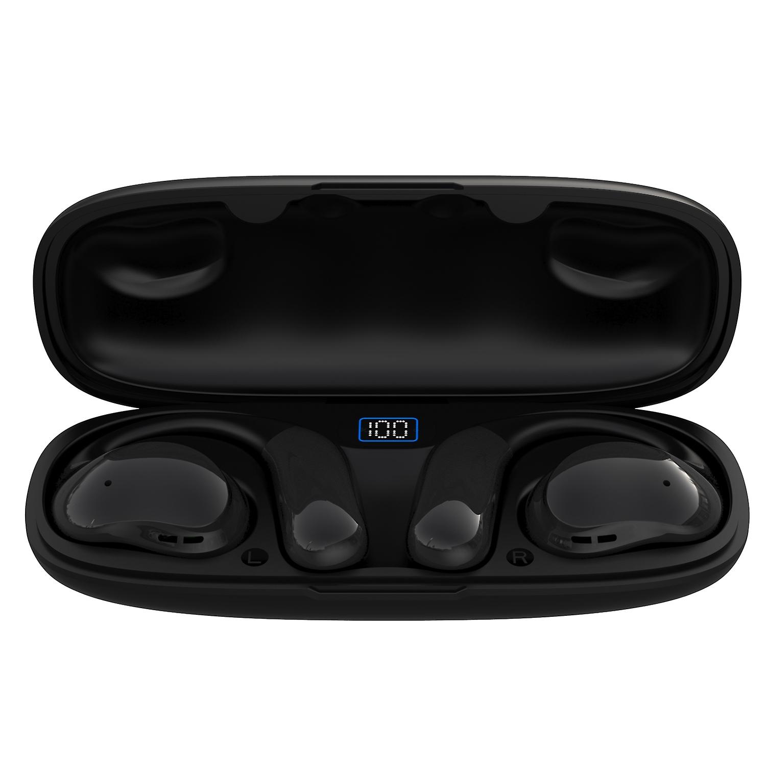 Bluetooth Earphone With Digital Display Charging Compartment