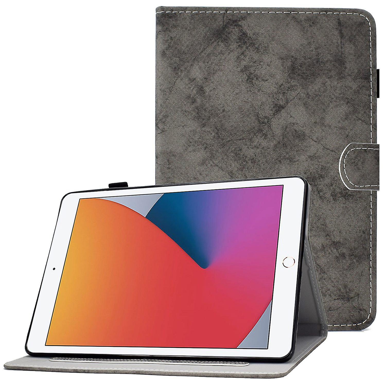 Compatible with Ipad 10.2 (2019/2020) Ipad Air 10.5 2019 Cloth Texture Solid Color Flat Flat Gray