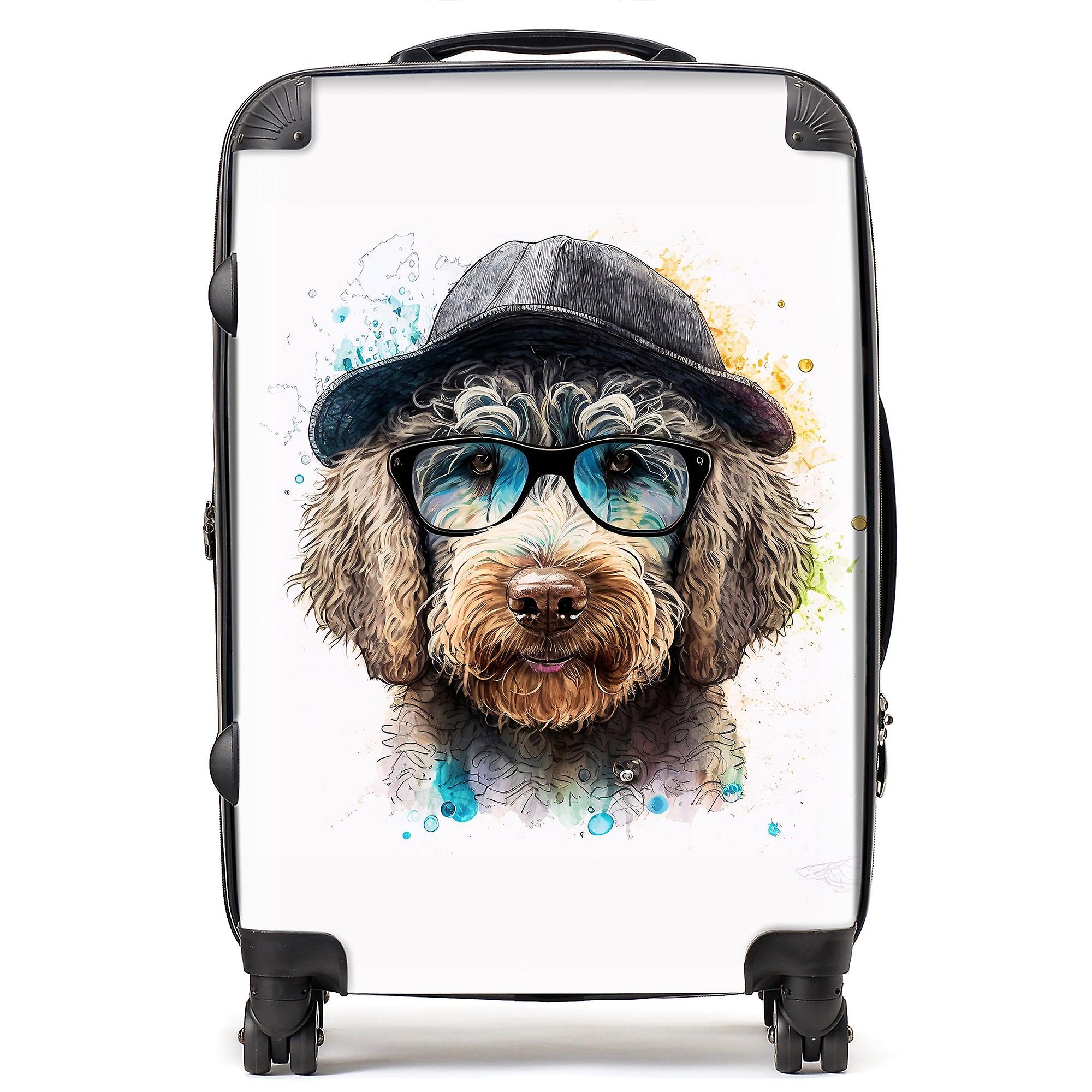 Labradoodle Dog Face Splashart Suitcase