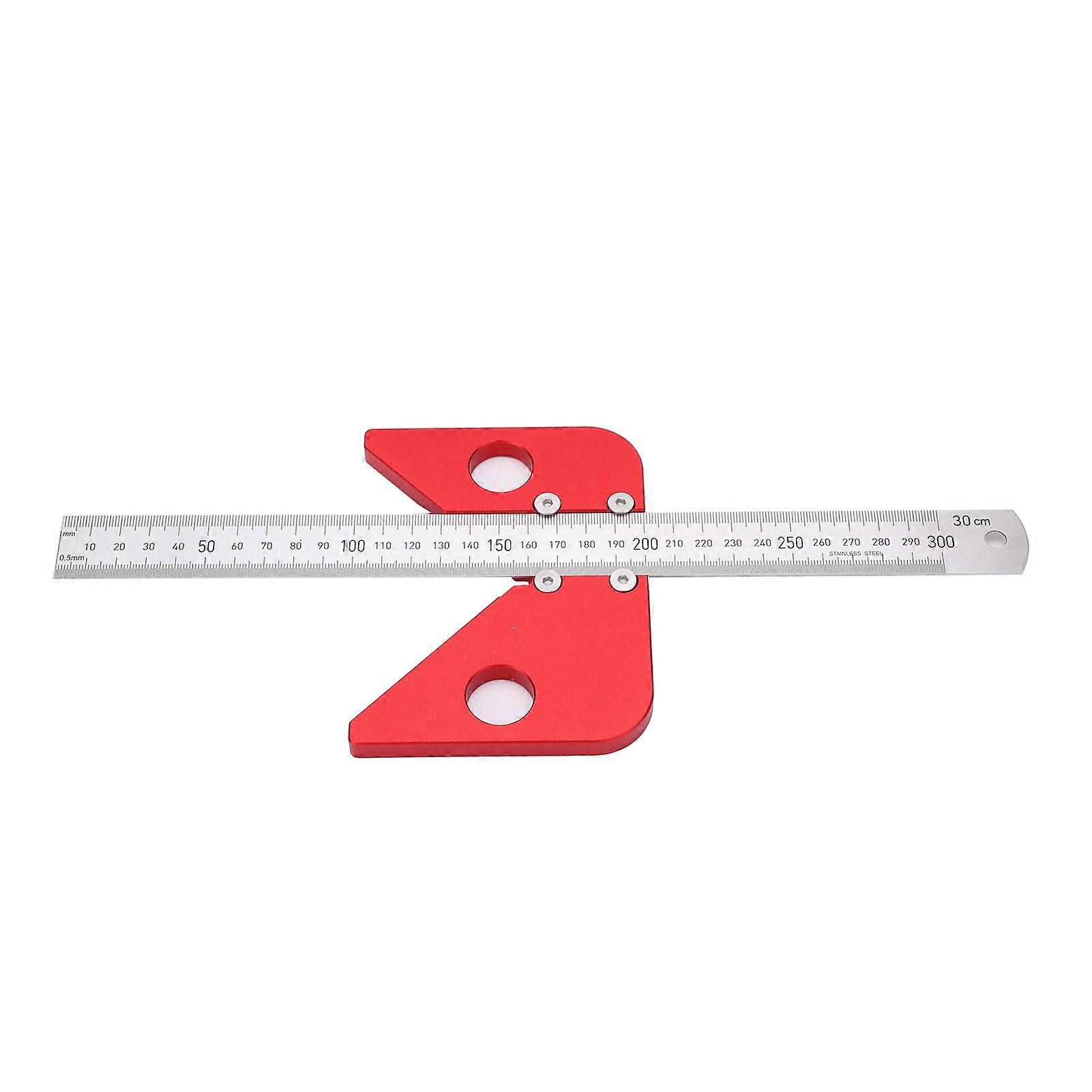 Center Scribe Gauge 45 90 Degree Finder Measuring Tool Carpenter Woodworking Ruler Red