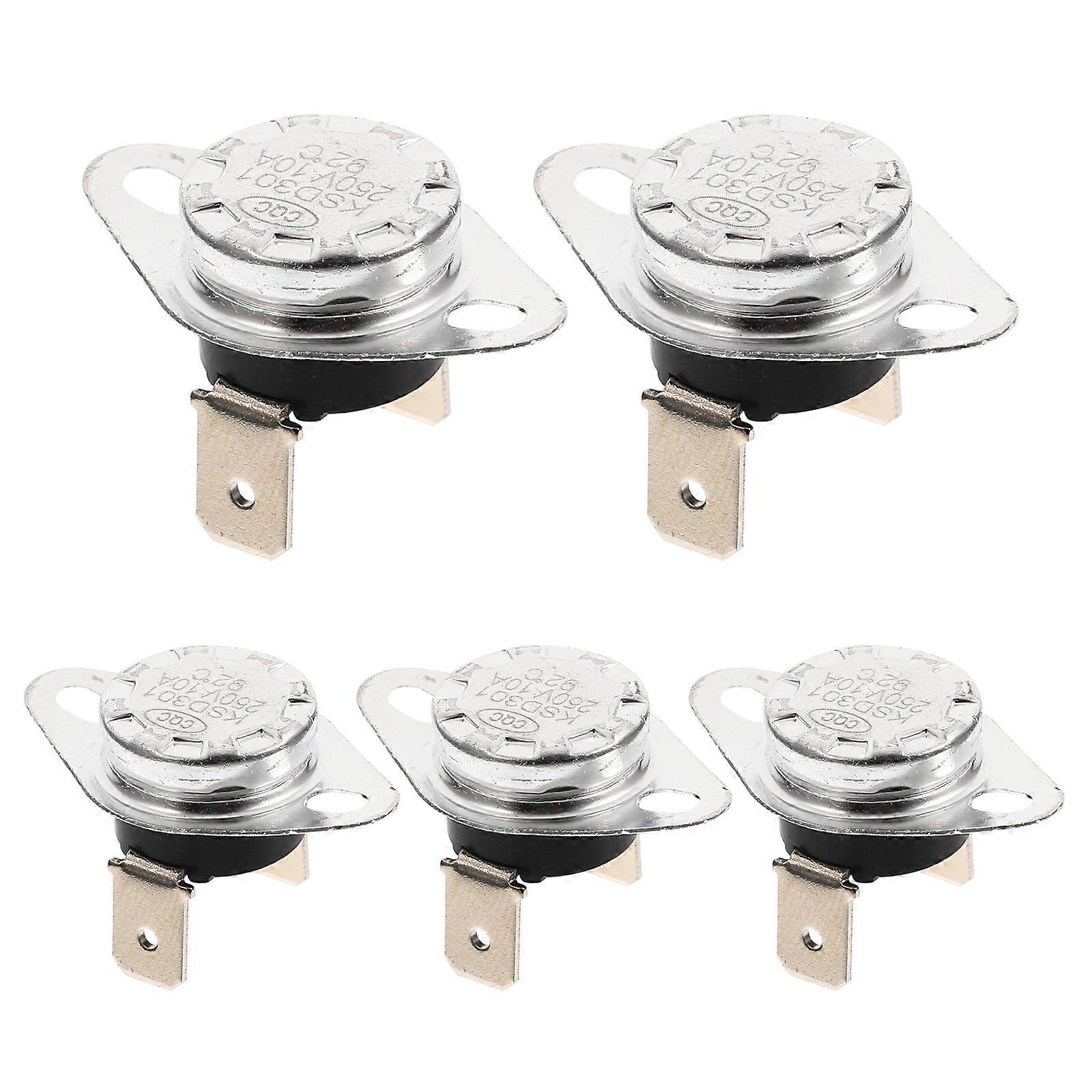 5pcs Thermostat Thermal Control Switch Normally Closed Thermostat Temperature Switch