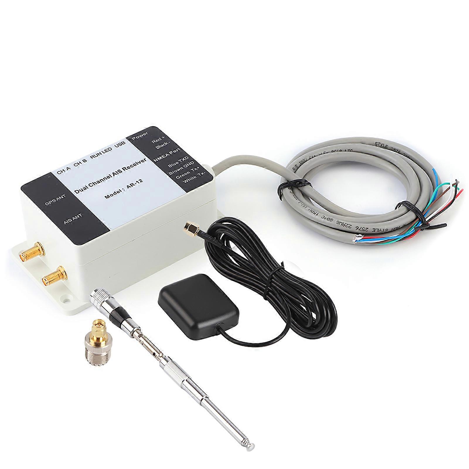 AR12 Dual Channel AIS Receiver GPS USB Yacht Steamship NMEA Port Navigator Marine Electronics Receiver E2U411