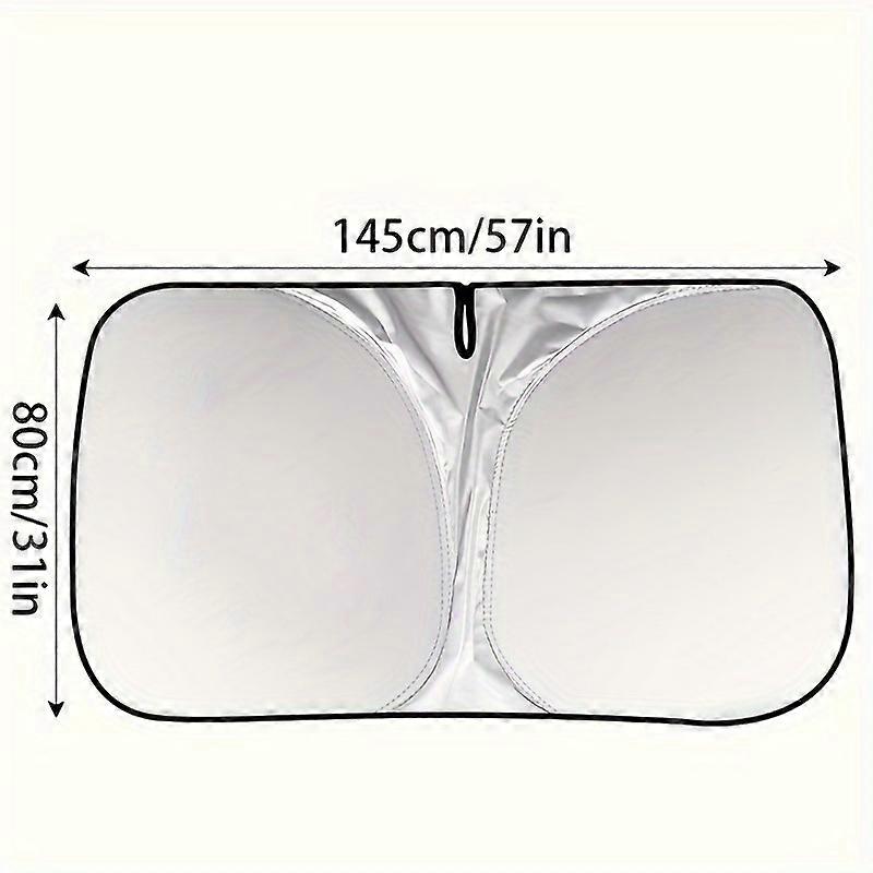 Reflective Aluminum Car Sun Shade for Front Windshield - Foldable Hollow Design with Thickened Upgraded Titanium Silver Coating, Heat Insulation Prote
