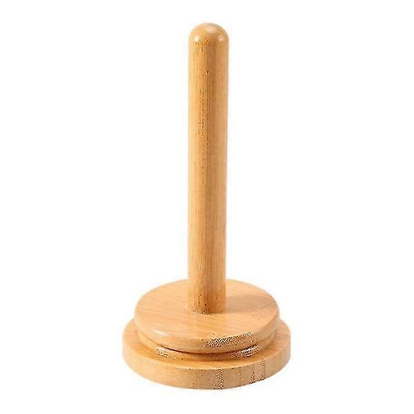 حامل غزل خشبي - حامل دوار لتخزين الغزل العمودي - حامل كرة من الصوف ولفاف الغزل - لون الخشب الطبيعي