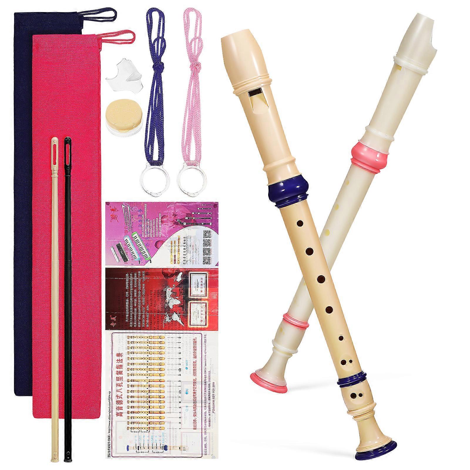 2 Pcs Recorder Flute Soprano Recorder 8 Holes Recorder Musical Instrument For Beginners