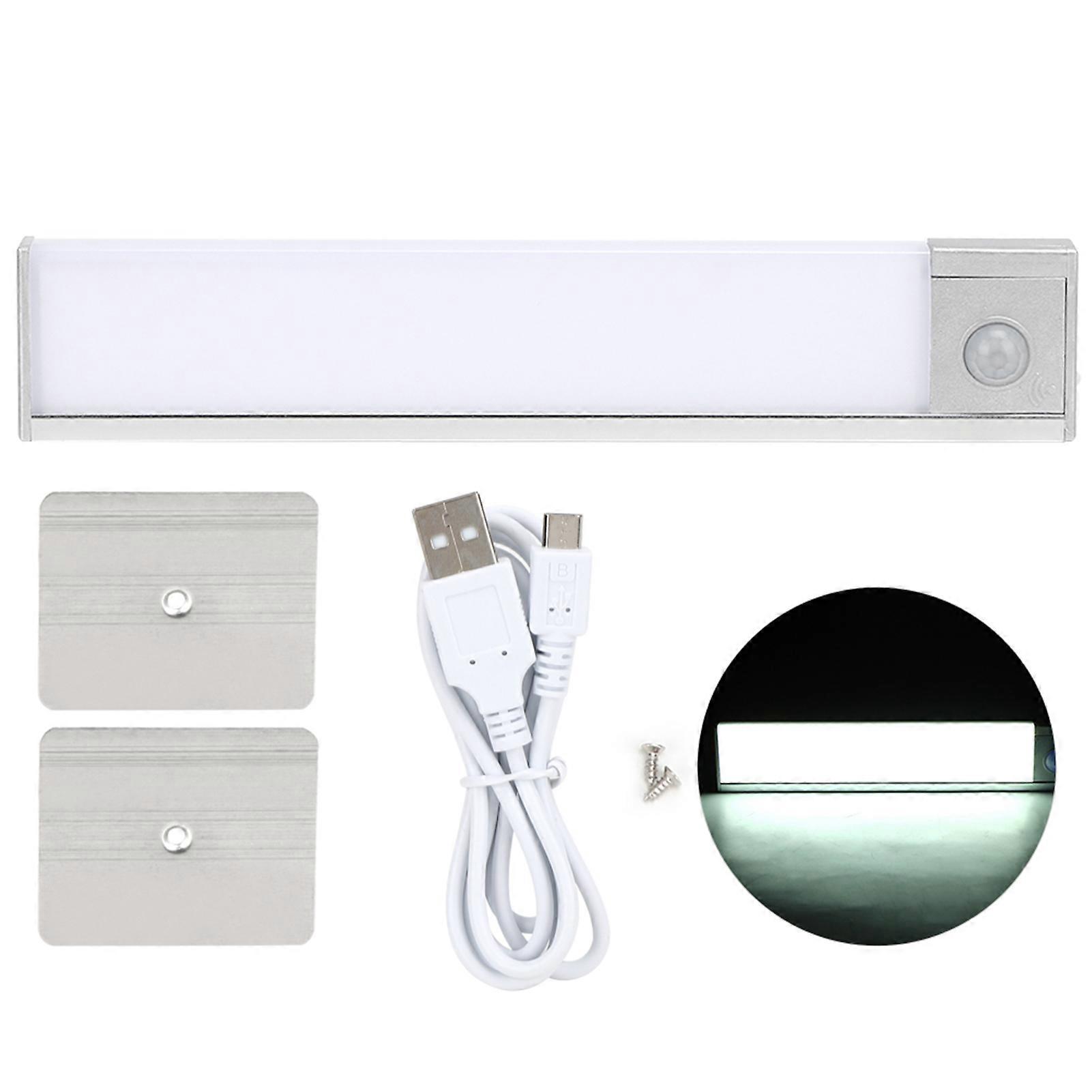 Led Body Motion Sensor Under Cabinet Light Usb Charging For Kitchen Cupboard Closetwhite Light