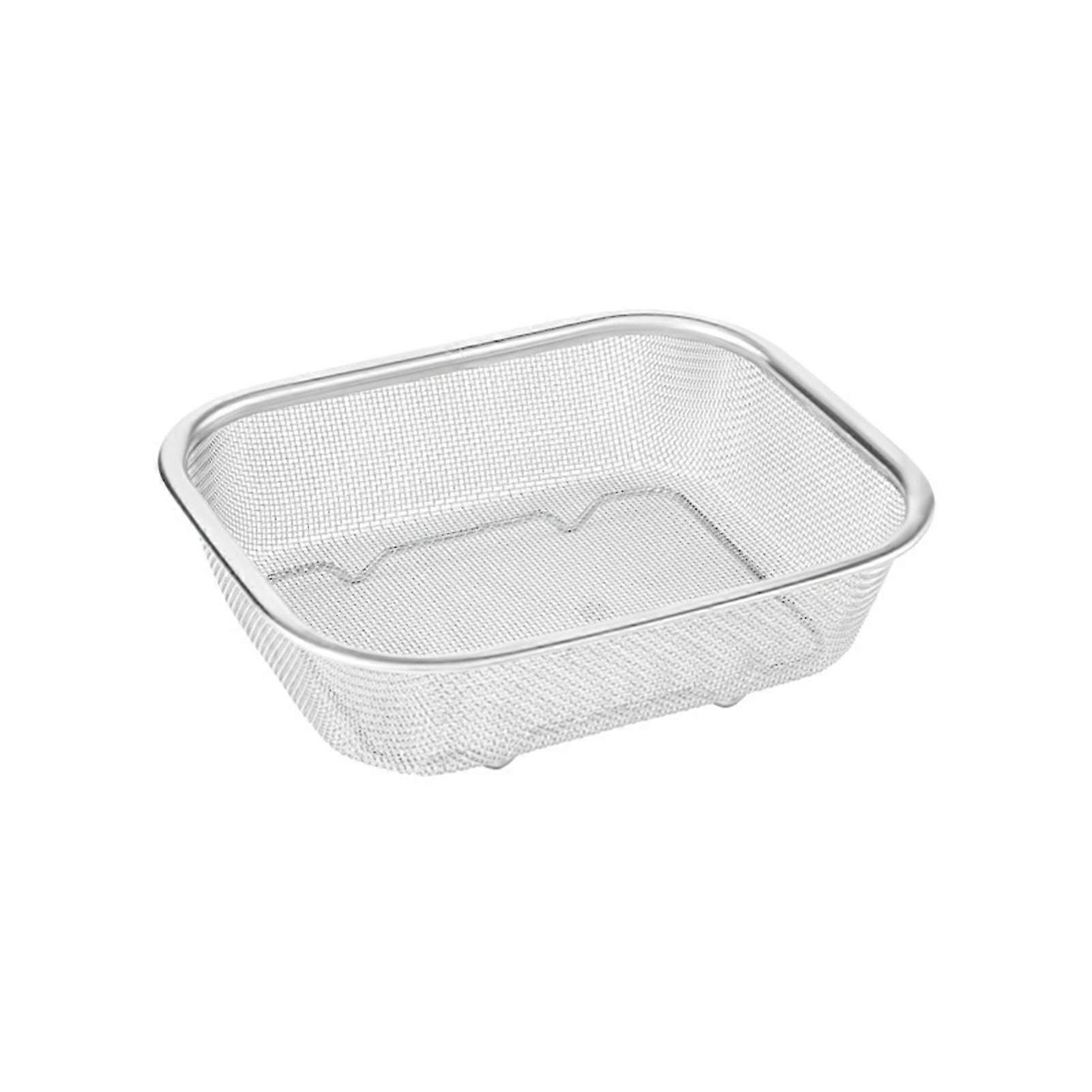 Frying Basket Fine Mesh Non-rusting Sieve Rectangle Stainless Steel Oil Filtering Draining Mesh Basket Kitchen Tools   -Yx