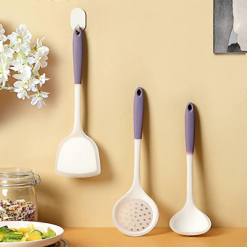Silicone spatula non-stick pan set household kitchenware high temperature resistant soup spoon drain colander