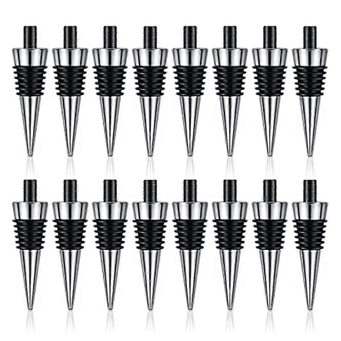 16ピースメタルコルクブランクワインコルクキット再利用可能なワインコルクインサートセットハードウェア結婚式ワインPa用