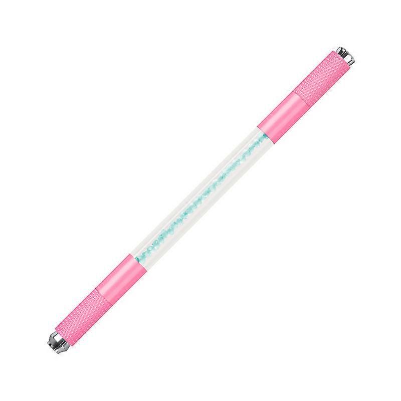 1pcs Microblading Pink Double End Crystal Acrylic Tattoo Manual Pen Permanent Makeup Eyebrow Tools Use For Flat/round Needles