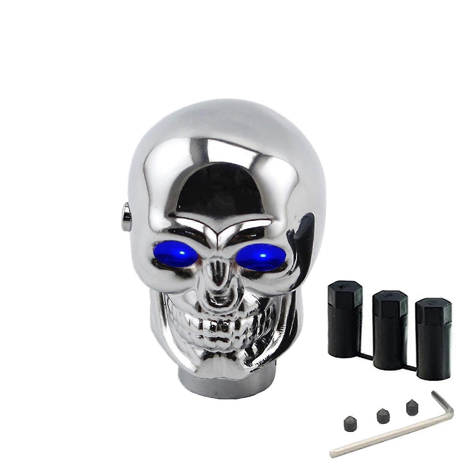 Halloween Decor Skull Shift Knob Fits Most Automatic Transmissions, Skull With Light Metal Personalized Ghost Head