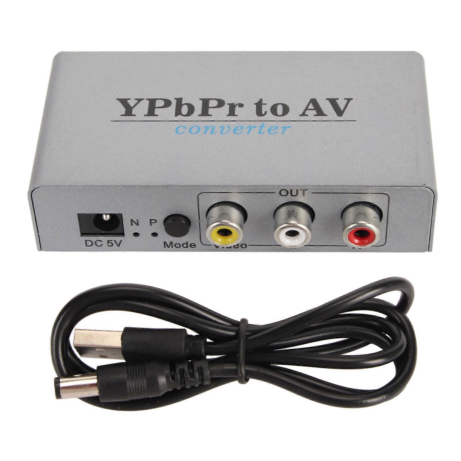 YPbPr to AV Converter 1080P60 YPbPr Video Capture YPbPr to CVBS Component Video Converter Adapter with L/R Sound