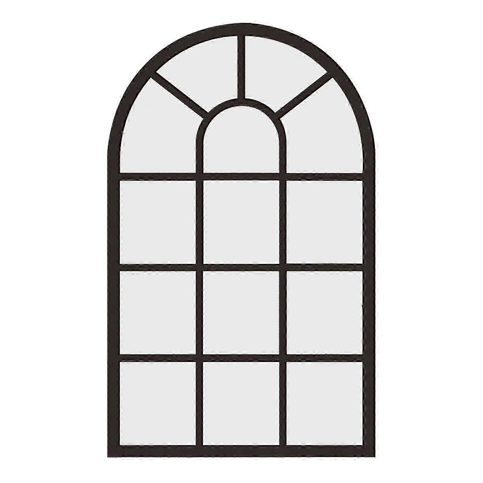 Arched Window Wall Mirror Windowpane Arch Mirror for Vanity Bedroom Bathroom White