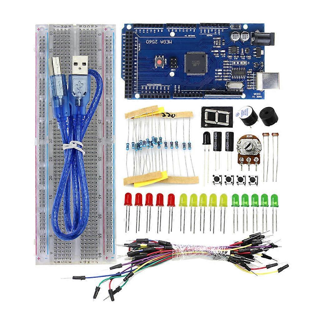 2560 R3 Starter Kits With Transparent 830 Breadboard Resistor Led Jumper Cable