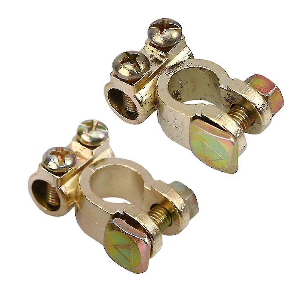 2pcs Positive + Negative Car Vehicle Alloy Battery Terminal End Clamp Connector