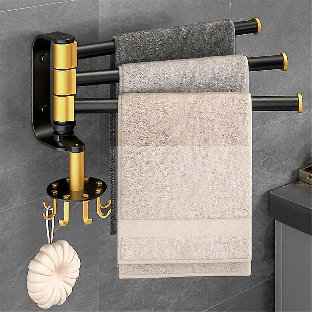 Rotating bathroom shelf without perforation for bathroom towels
