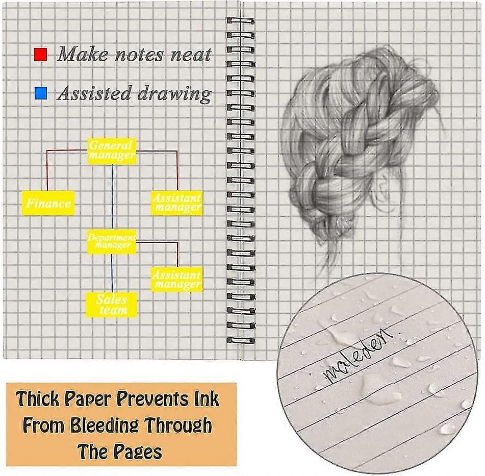 4 Packs Spiral Notepad A5 Cover Notebooks Bulk Journals, Lined Paper 100 Pages