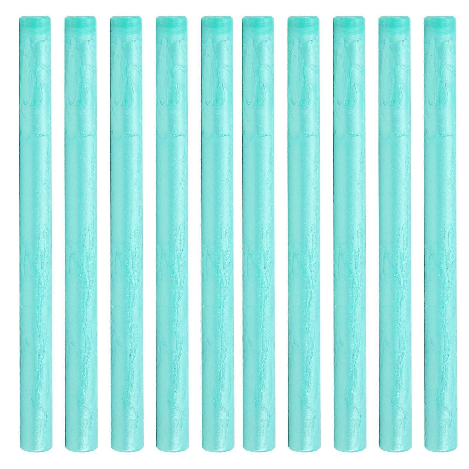 10Pcs Sealing Wax Sticks MultiColor Small Round Stamp Tools for DIY Invitations Cards Envelopes(Cyan )