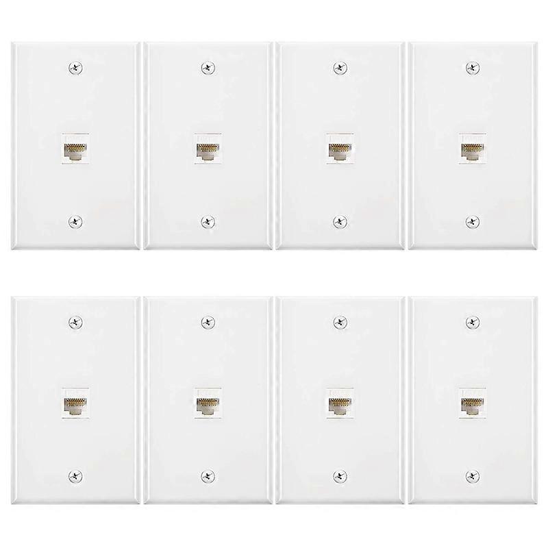 8 Pieces Ethernet Wall Plate, RJ45 Cat6 Female to Female Inline Coupler Plates Ethernet Cable Facep