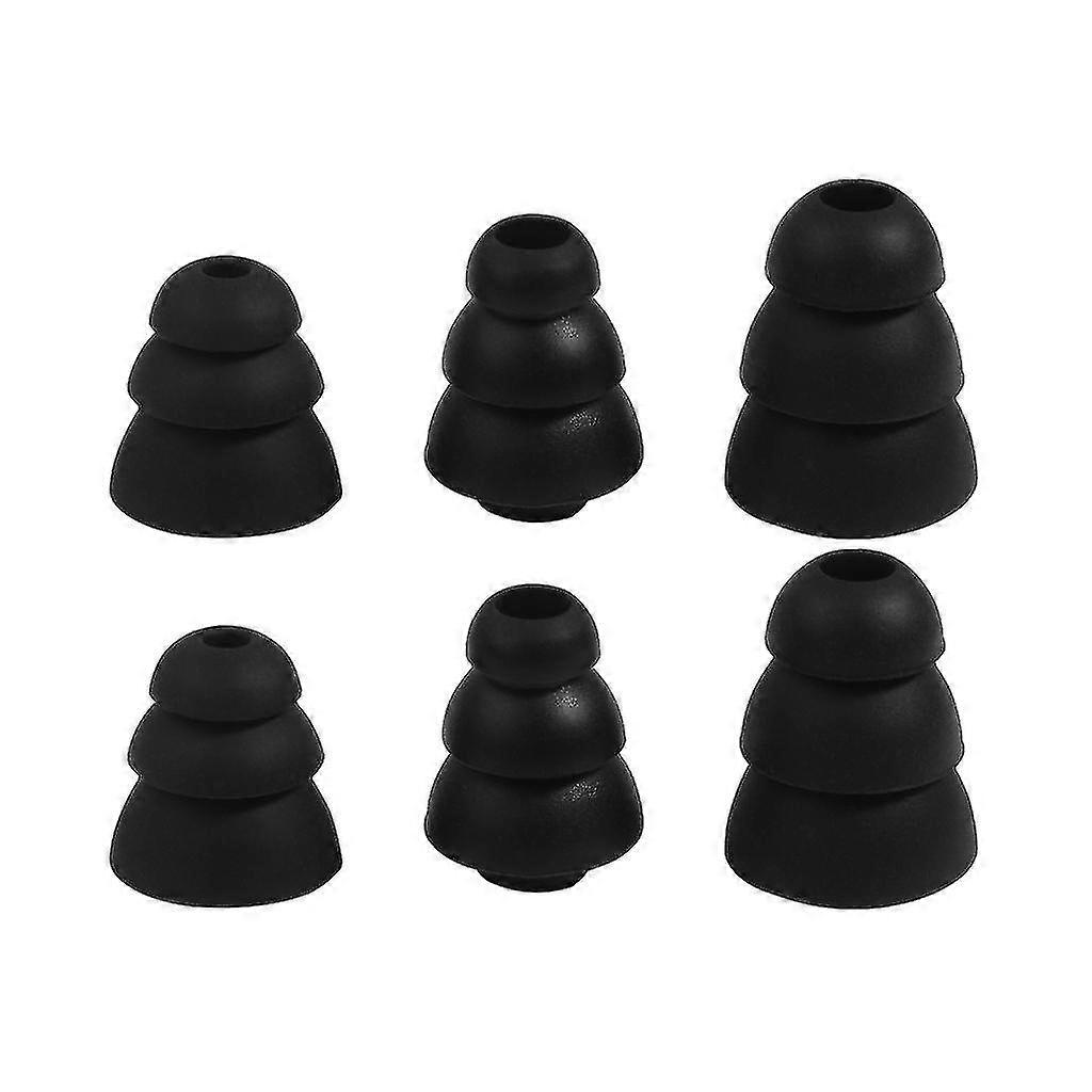 Utskiftbare trippelflens ørepropper silikonputer for in-ear-hodetelefoner