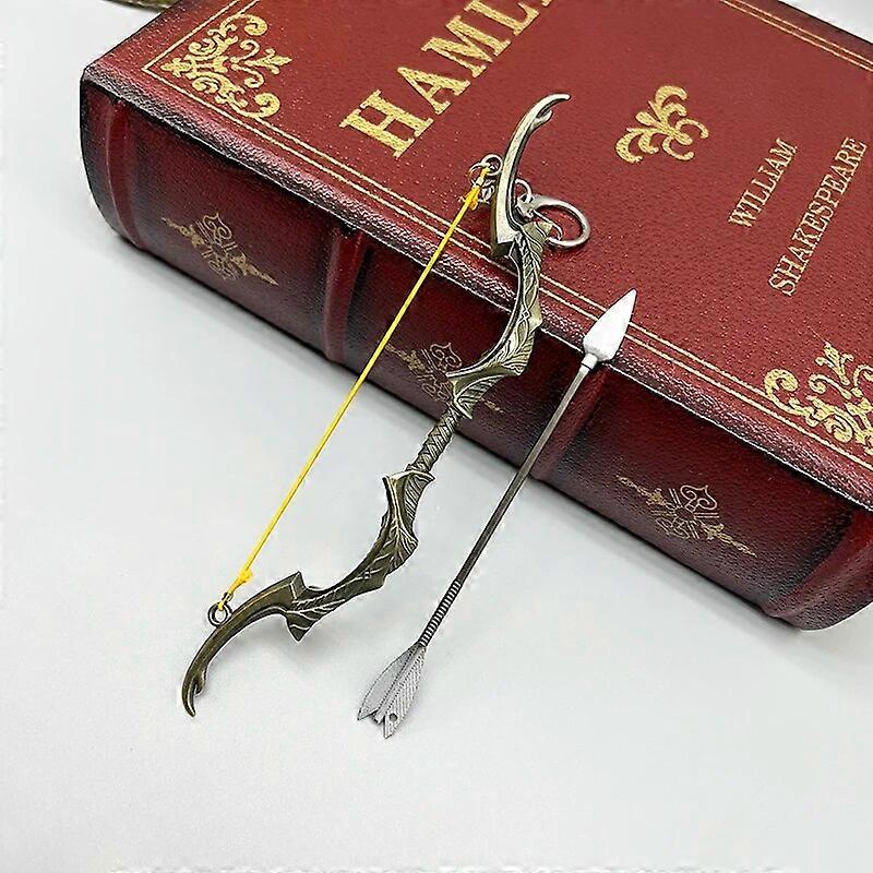19cm Auriel's Bow The Elder TES5 Scrolls V Game Peripherals 1:6 Metal Ranged Weapon Model Home Ornament Craft Doll Equipment Toy