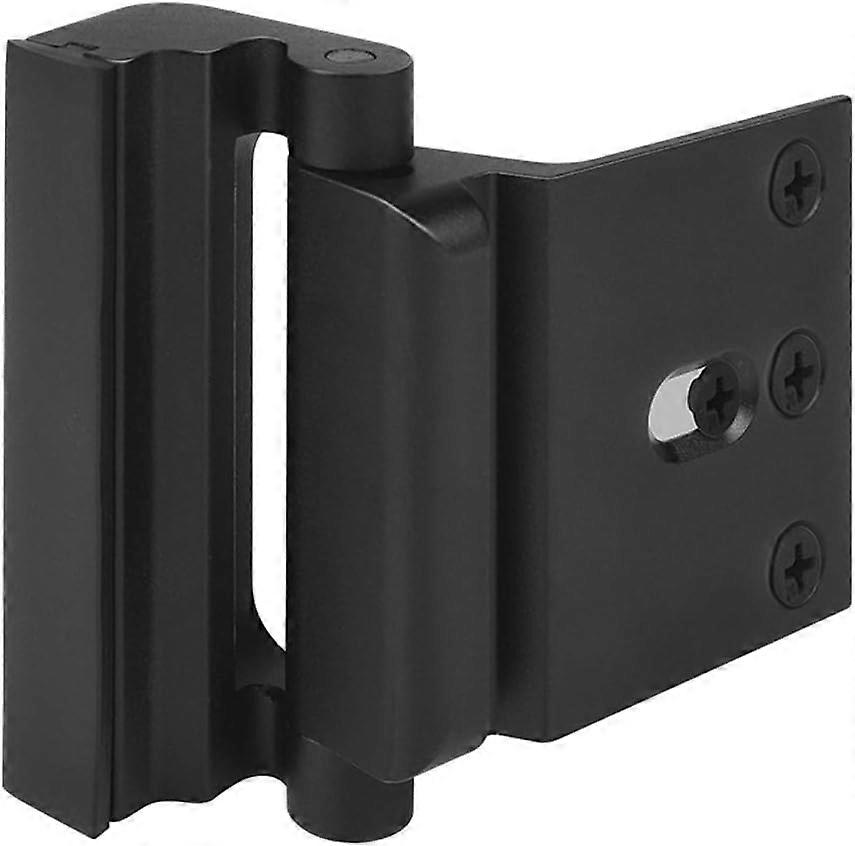Door Reinforcement Lock , Black, 3" Security for Kids,Home Child Proof locks Withstand 800 lbs Inward Swinging ,Easy to Install.,2024 Ping