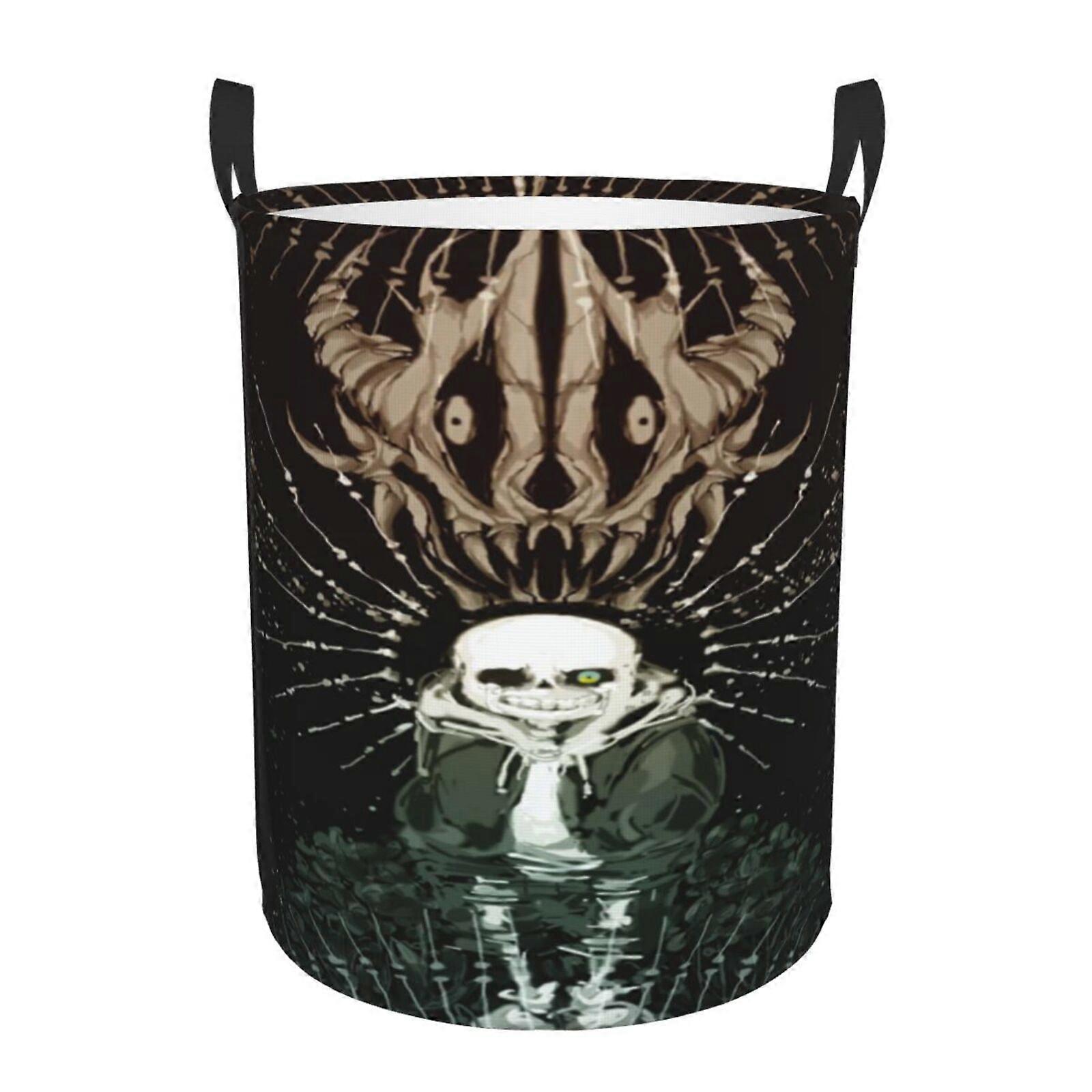 Undertale Sans 3d Graphic Flame Laundry Basket Fire Flame Clothes Hamper Storage With Handle-SYS28232