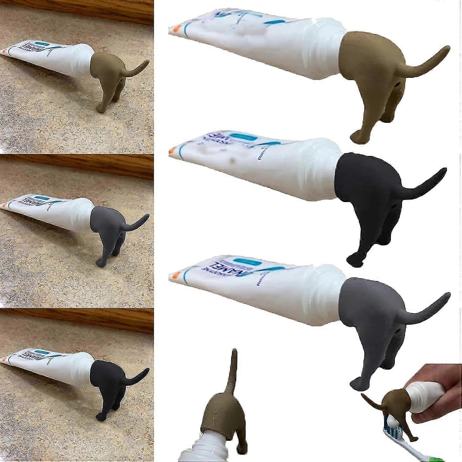 Pooping Dog Butt Toothpaste Topper, Dog Pooping Toothpaste Cap,funny Creative Toothpaste Topper, Toothpaste Squeezer, Toothpaste Cap Dispenser