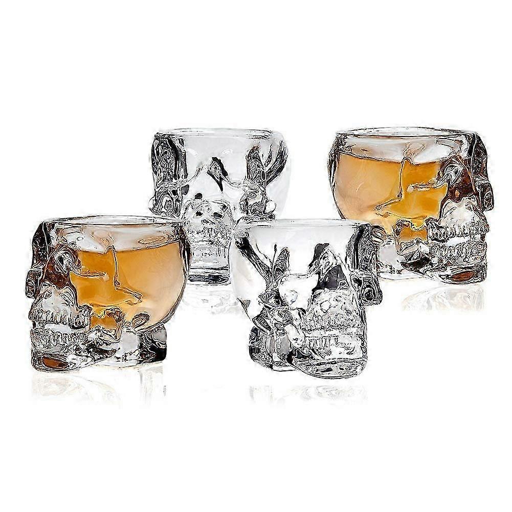 3D Skull Shot Glasses Crystal Skeleton Cup Halloween Drinkware, 4 YME