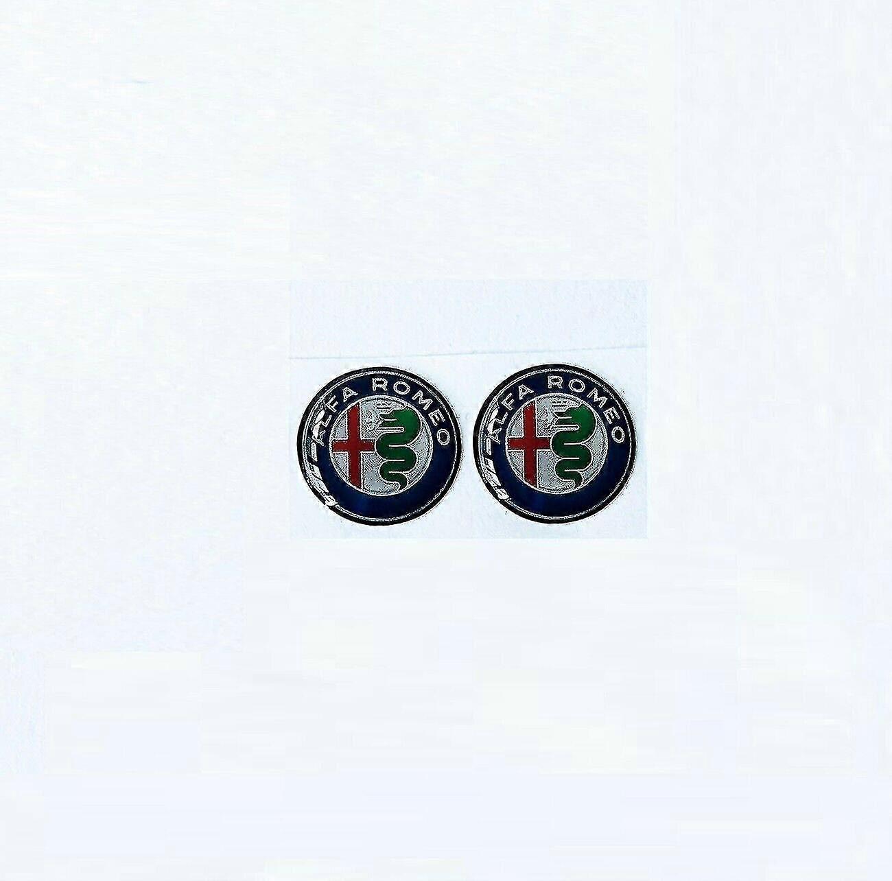 2 X 14mm 3d Epoxy Gel Resin Replacement Alfa Romeo Key Fob Emblem Sticker