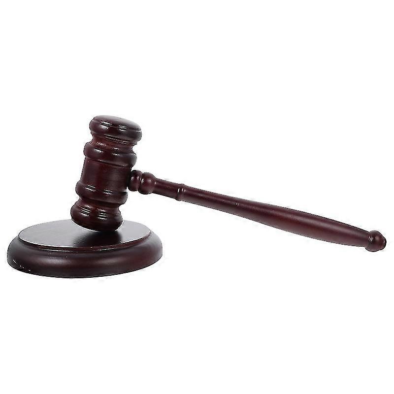 1 Set Wooden Judge Gavel With Base Simple Durable Hammer Kids Role Play Toy