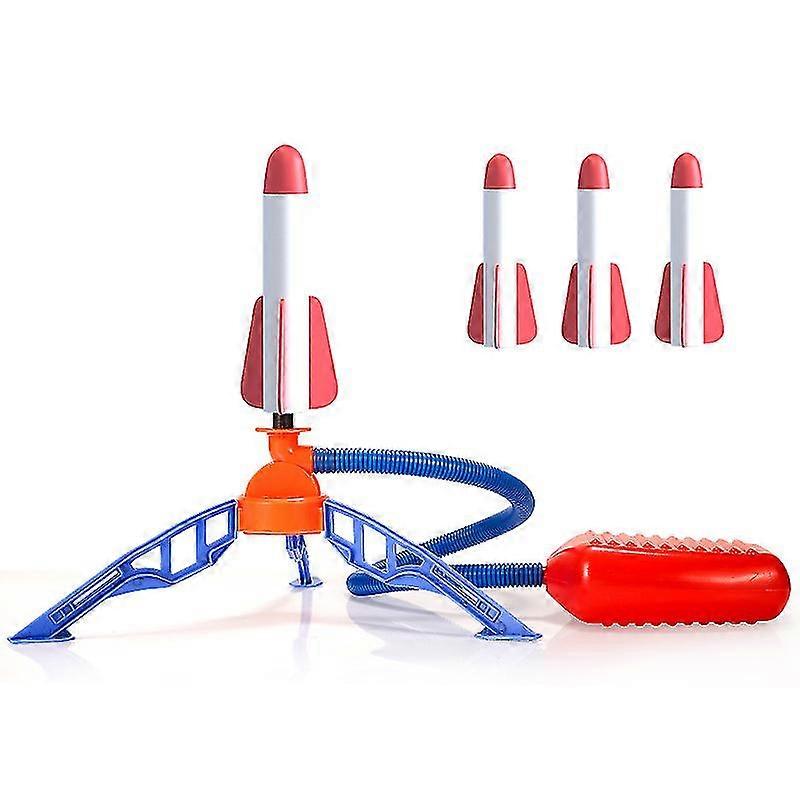 ロケット玩具, 子供のための3つのロケットとフットポンプロケットランチャー, 空気動力ジャンプロケット, 男の子女の子屋外おもちゃ