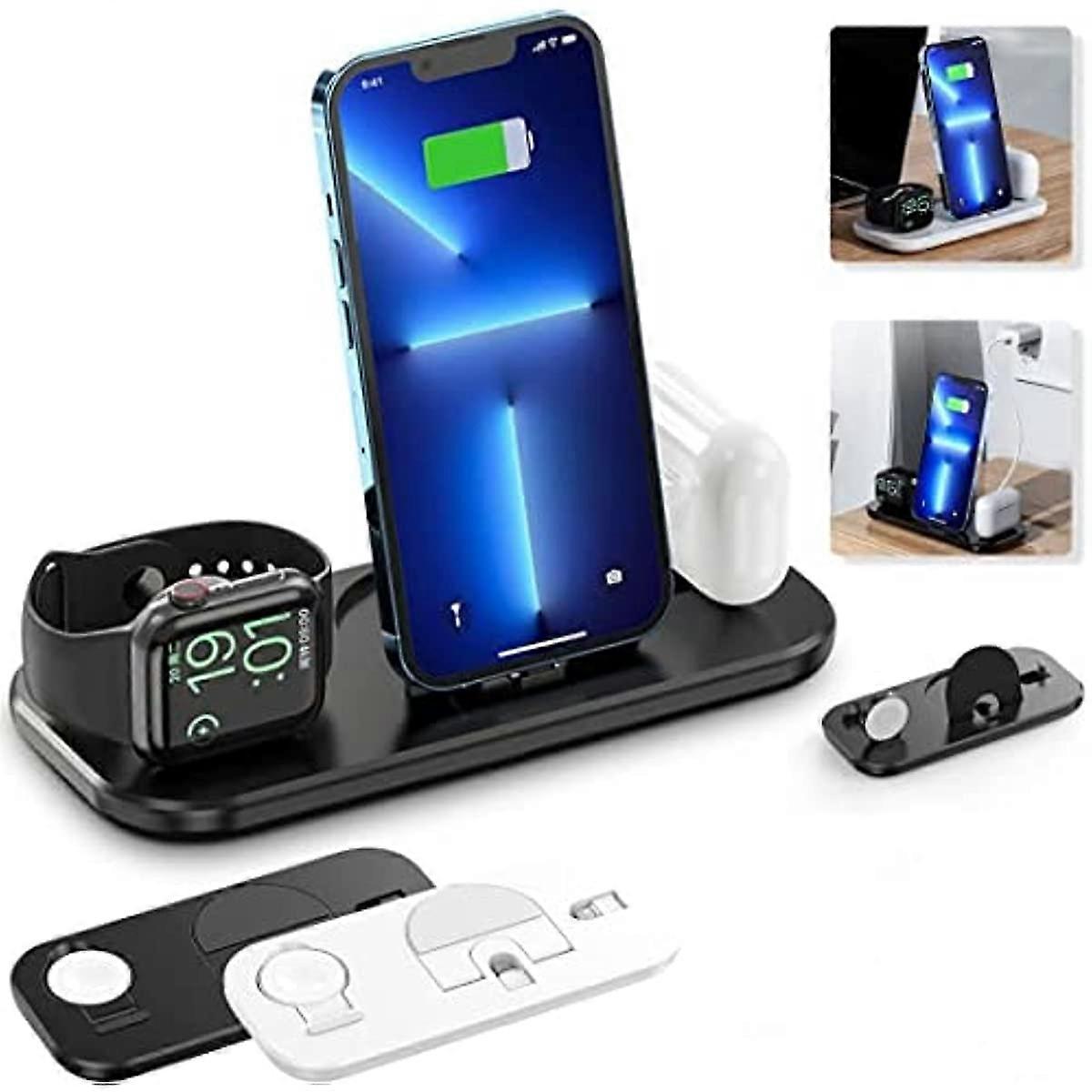 3 in 1 Magnetic Wireless Charger Stand - Multiple 15W Fast Charging Foldable Multiple Protections Wireless Charger Stand