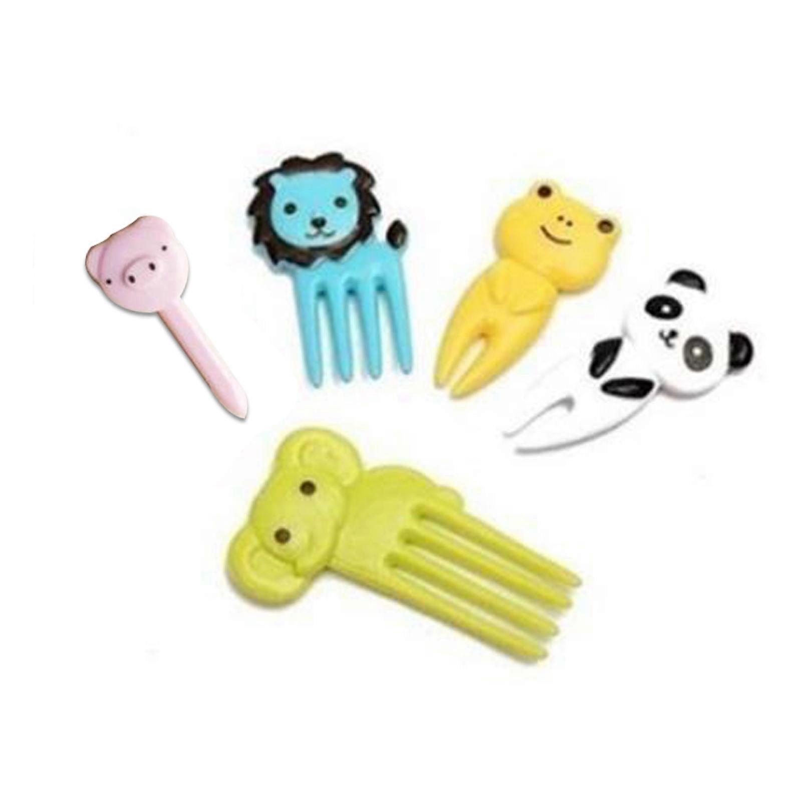 20Pcs/Set Fruit Pick Animal Pattern Multi-shape Mini Size Plastic Animals Fruit Pick for Children  KAESI