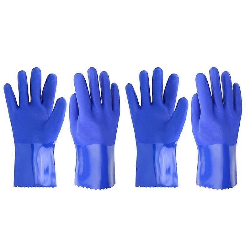 2 Pairs Elastic Oil-proof Cleaning Glove Rubber Stable Heat-resistant Household Glove for Home