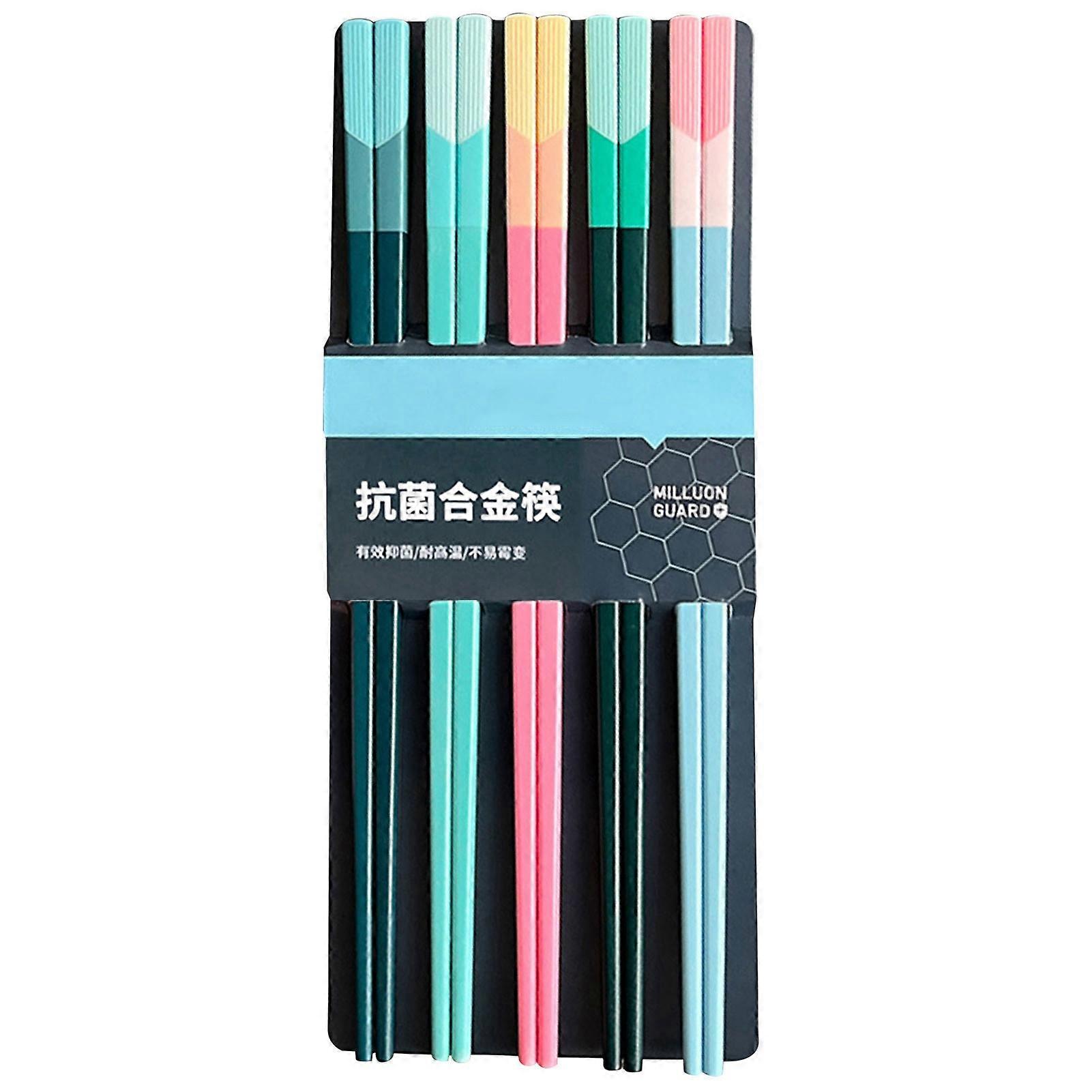 5 Pairs Reusable Plastic Chopsticks BPA-Free Dishwasher-Safe Non-Slip Fiberglass Chopsticks Chinese Japanese Chopstick Gift Set KAESI