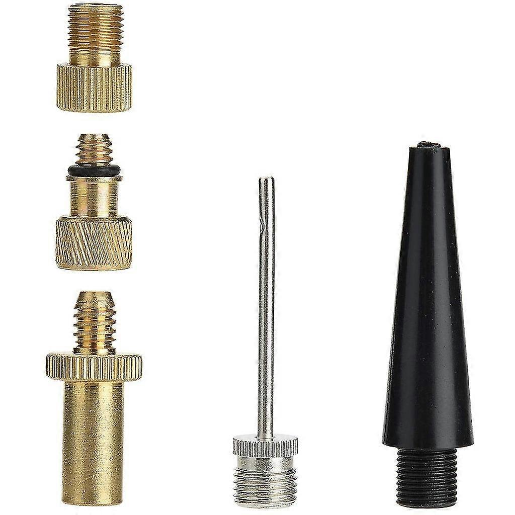 Copper Bicycle Bike Pump Conversion Nozzles Adapter Tool 5pc