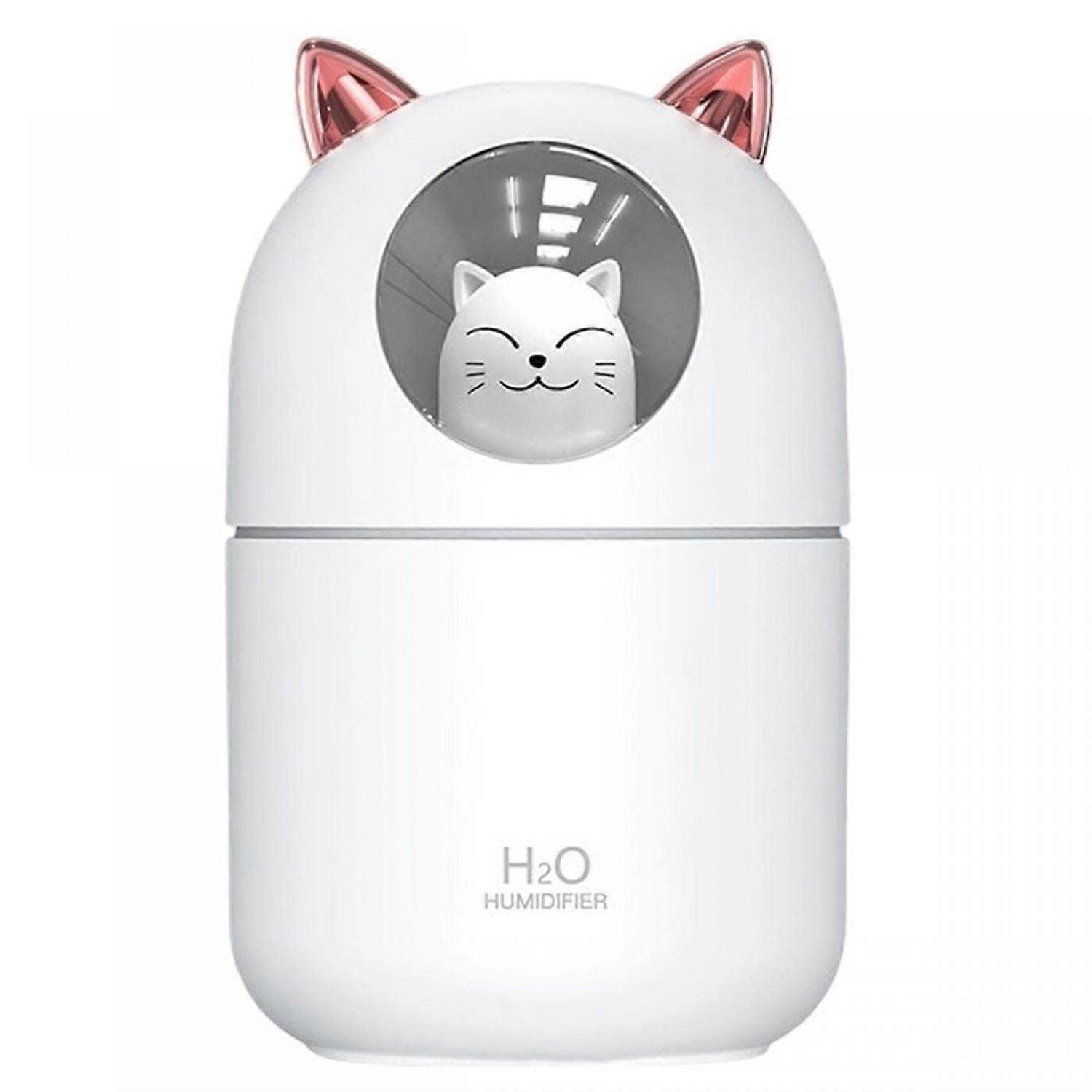 White Mini Desktop Humidifier - 300ml Cute Cat Humidifier