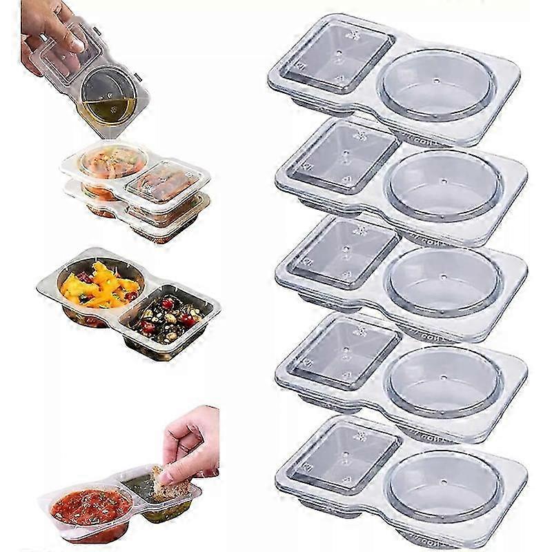 Double Compartment Condiment Container,2024 Double Compartment Snack Container