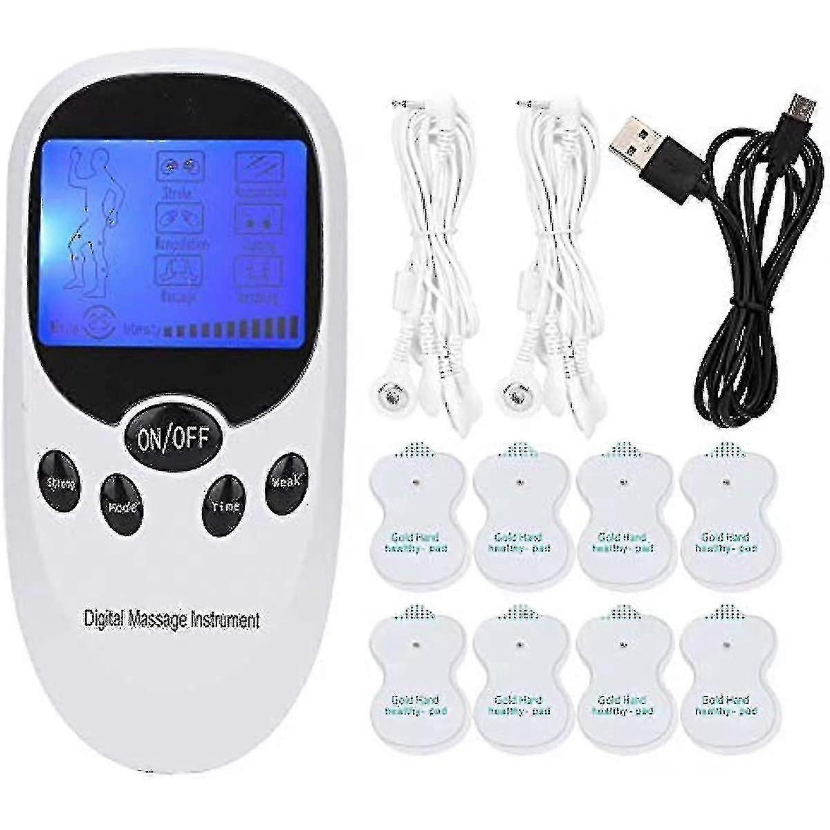 Dispositif de stimulation électrique pour le soulagement de la douleur par neurostimulation électrique pour traitement de la douleur avec masseur électrique à 6 modes 4 électrodes