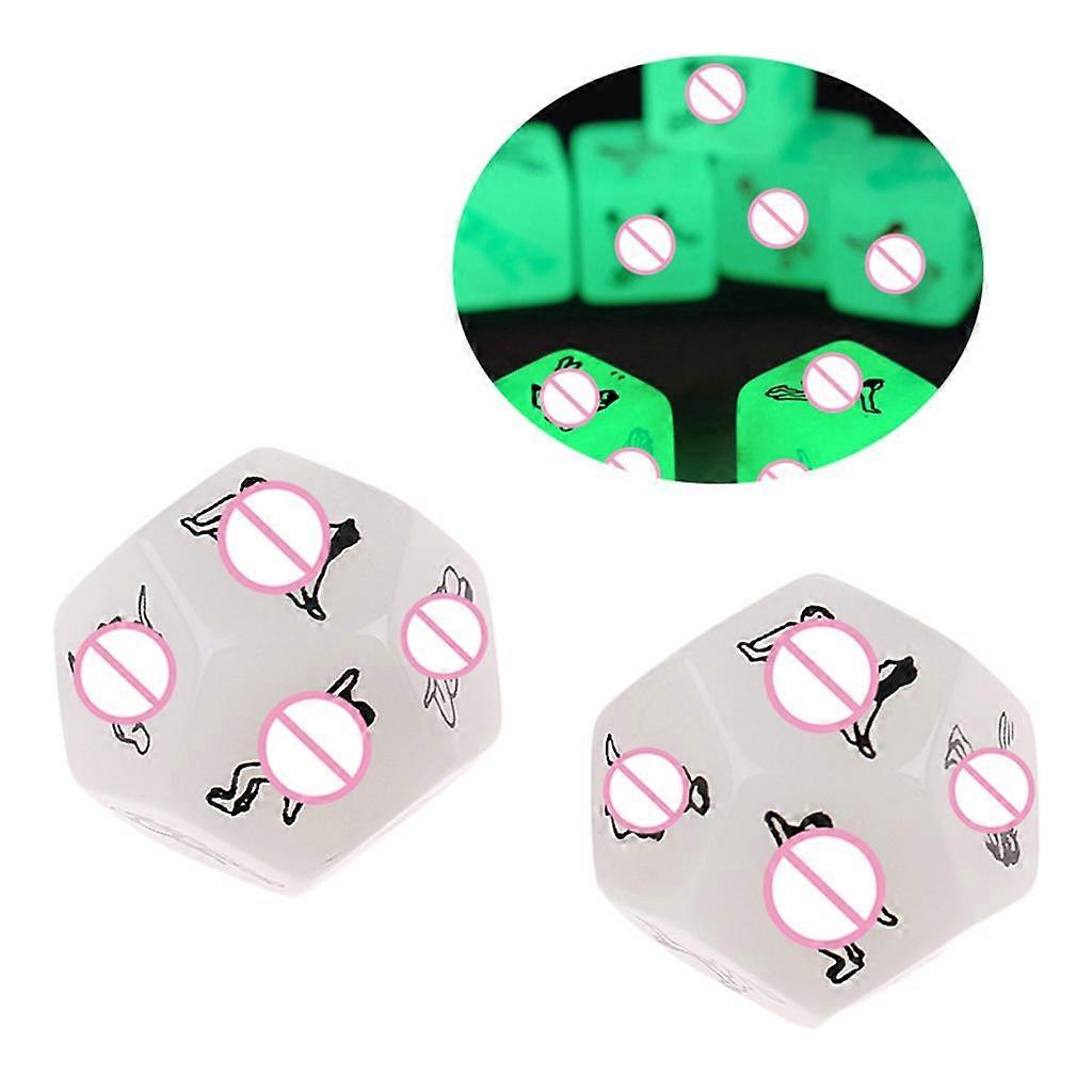 2x 2pcs Glow 12 Sides  Position Dice for Bachelor Party