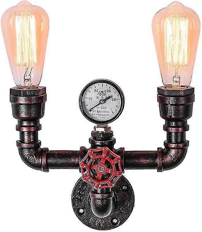 Industriale retrò stile retrò tubo d'acciaio metallo tubo dell'acqua lampada da parete lampada da parete E27 parete industriale retrò Edison lampada