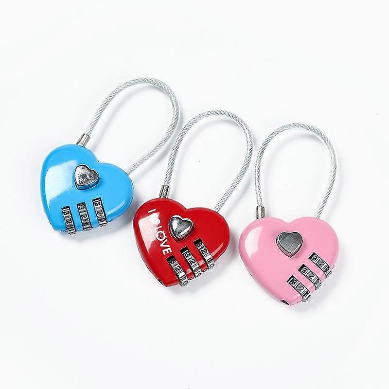Kreativt hjärtformat kombinationslås mode sött hänglås zinklegering ståltrådslås digitalt dörrlås dörrlås