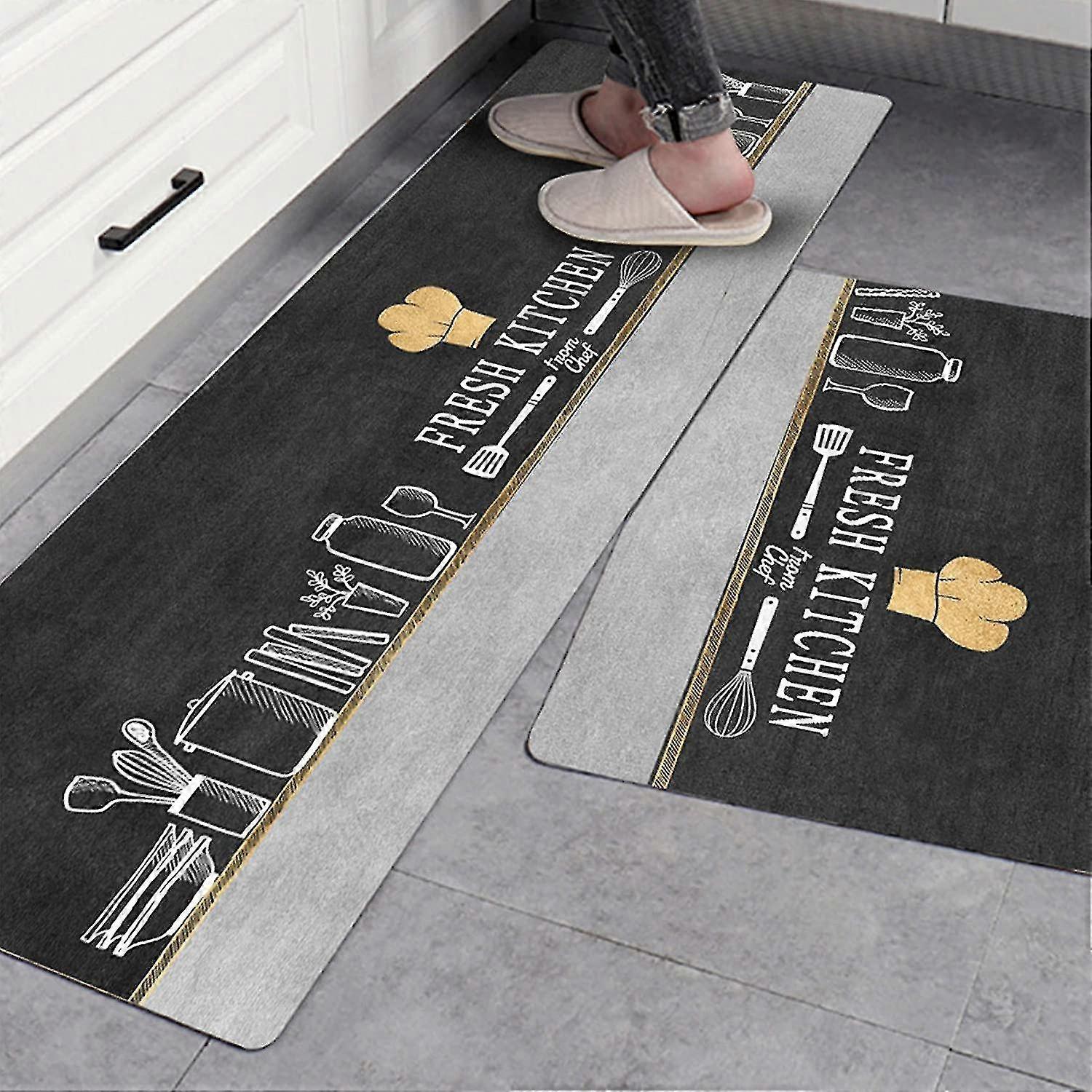 Kitchen Mats Cushioned Anti Fatigue 2 Piece Set, Pvc Waterproof Leather Non  Slip Washable Kitchen Rug For Floor Mat Heavy Duty Standing Mat(45*75+45*1  | Fruugo NO, image size:1500x1500