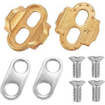 Bicycle Pedal Cleat Bicycle Shoe Lock Plate Gold Riding Mountain Road Universal Accessory Cleat, Bicycle Pedal Cleat (Gold) (2pcs)