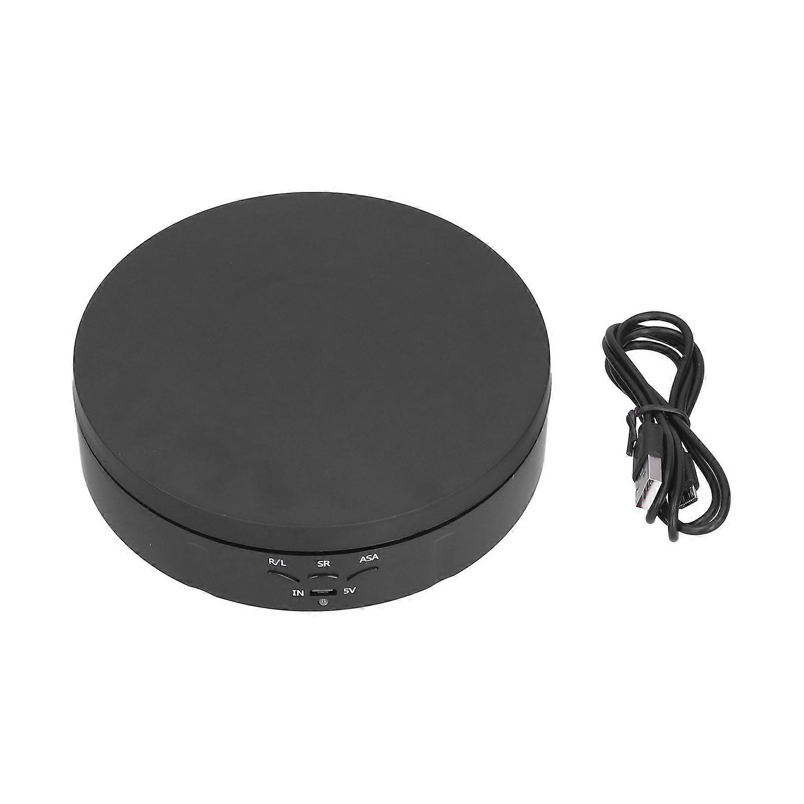 145mm 360 Round Auto Rotating Display Stand 3 Speed Control USB Powered Jewelry Turntable for ExhibitionBlack