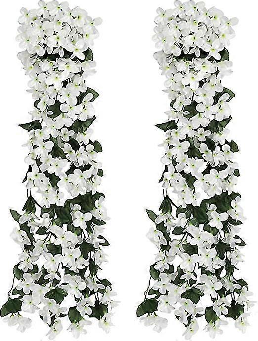 2 Pack Simulation Fleur Violette Fausse Glycine Vigne Fleur de Soie Guirlande Suspendue Pour Accueil Mariage Jardin Décor