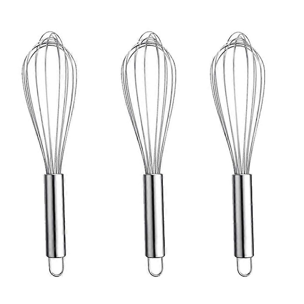 Whisks for Cooking, 3 Pack Stainless Steel Whisk for Blending, Whisking, Beating and Stirring, Enhanced Version Balloon Wire Whisk Set, 68+70+71